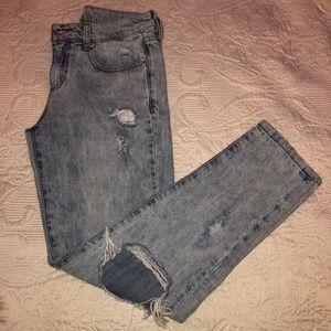 GARAGE Light Blue Boyfriend Distressed Jeans
